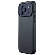 Чехол-накладка Mujjo Leather для iPhone 17 Pro Max, кожа, серый - 0