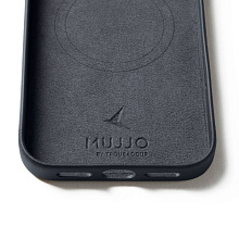 Чехол-накладка Mujjo Leather для iPhone 17 Pro Max, кожа, серый - 3