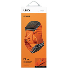 Ремешок Uniq FLUO 40/41/42/44/45/46/49mm, силикон, оранжевый - 2