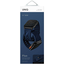 Ремешок Uniq FLUO 40/41/42/44/45/46/49mm, силикон, синий - 2