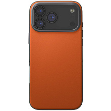 Чехол-накладка Uniq Lyden DS для iPhone 17 Pro, экокожа, оранжевый/серый - 0