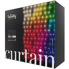 Умная гирлянда Twinkly Curtain Multicolor + White edition 210 LED, прозрачный - 0