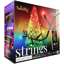 Умная гирлянда Twinkly Strings 400 LED Multicolor edition, черный - 0