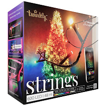 Умная гирлянда Twinkly Strings 600 LED Multicolor edition, черный - 0