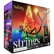 Умная гирлянда Twinkly Strings 250 LED Multicolor + White edition, черный - 0