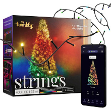 Умная гирлянда Twinkly Strings 400 LED Multicolor + White edition, черный - 1