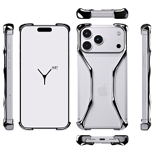 Чехол-накладка YNOT Shell для iPhone 17 Pro, авиационная сталь, серебристый - 2