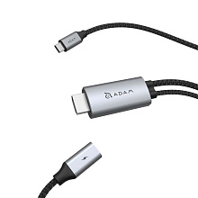 Кабель Adam Elements USB-C / HDMI, 1,8м, серый - 0