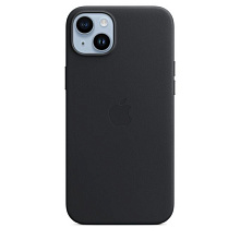 Чехол-накладка Apple MagSafe для iPhone 14 Plus, кожа, черный - 0