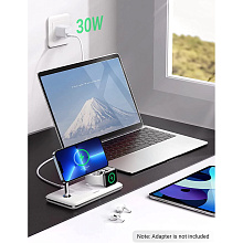 Зарядное устройство беспроводное UGreen 2-in-1 Wireless Charger, 20Вт, белый - 1