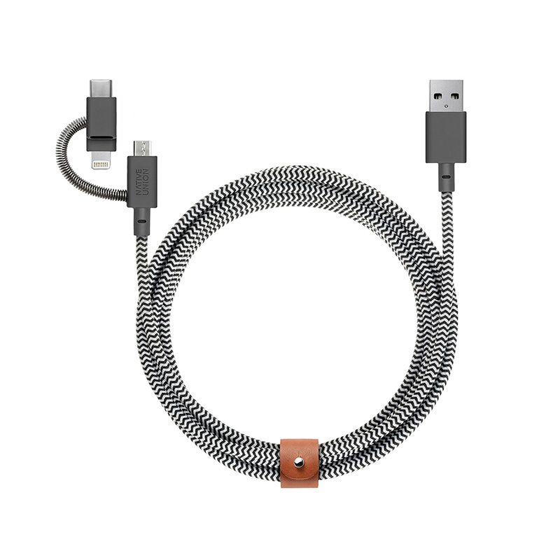 Кабель Native Union USB / Lightning, 2м, зебра кабель native union belt cable usb c lightning 1 2м зебра