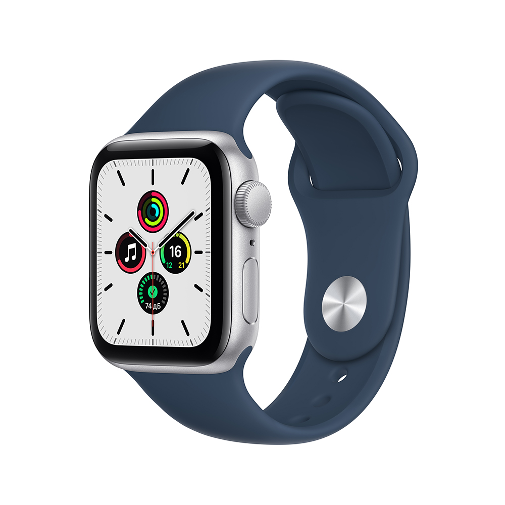 

Apple Watch SE GPS 40mm (корпус - серебристый, спортивный ремешок цвета синий омут)