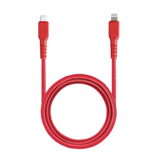 Кабель EnergEA FibraTough Lightning/USB-C 1.5м, красный— фото №0