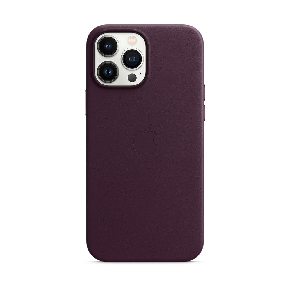 Чехол-накладка Apple MagSafe для iPhone 13 Pro Max, кожа, темная вишня
