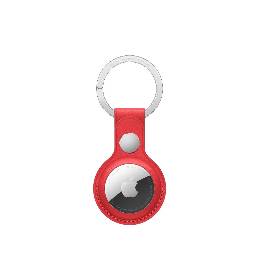 

Кожаный брелок Apple для AirTag с кольцом для ключей, цвет красный (PRODUCT)RED