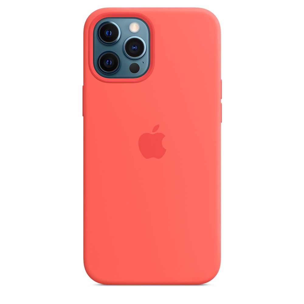 Чехол-накладка Apple MagSafe для iPhone 12 Pro Max, силикон, розовый цитрус