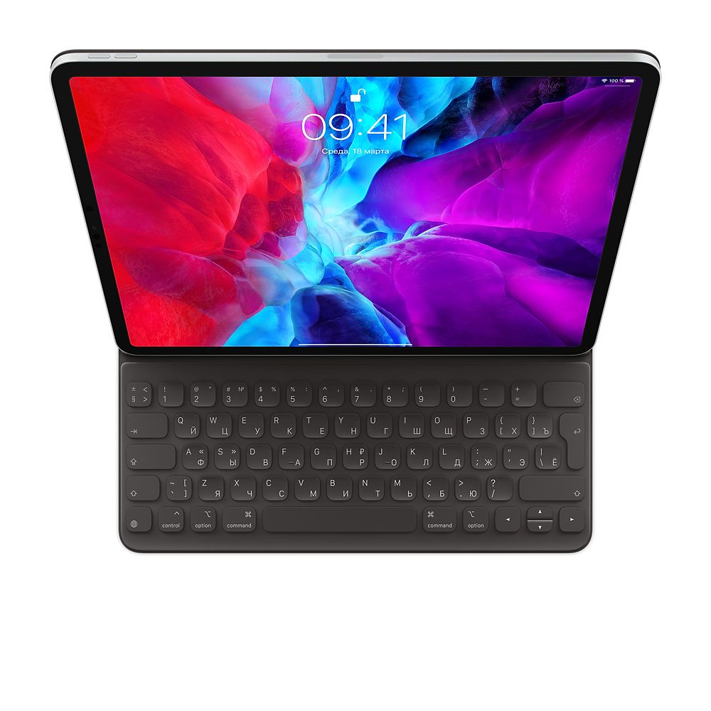 Клавиатура беспроводная Apple Smart Keyboard Folio, русская раскладка, черный, для iPad Pro 12.9" (2020)