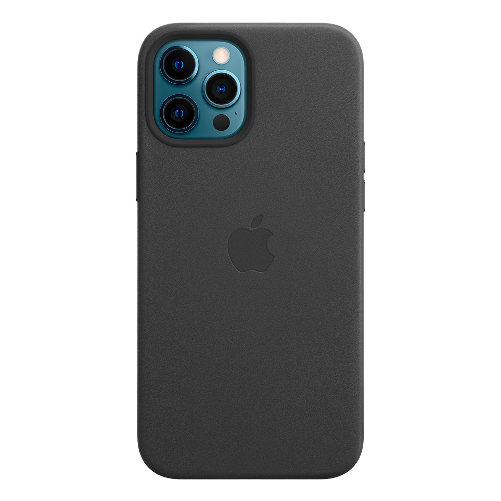 

Чехол-накладка Apple Leather Case with MagSafe для iPhone 12 Pro Max, кожа, черный