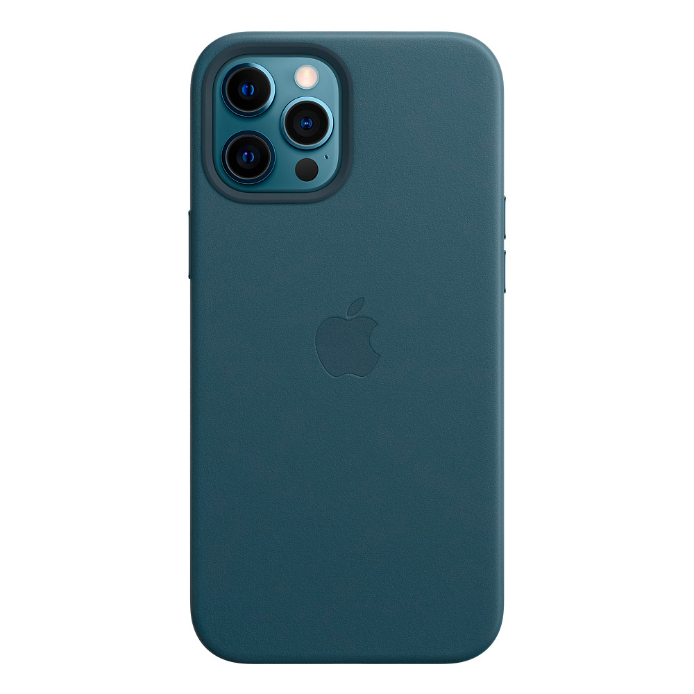 Чехол-накладка Apple Leather Case with MagSafe для iPhone 12 Pro Max, кожа, балтийский синий