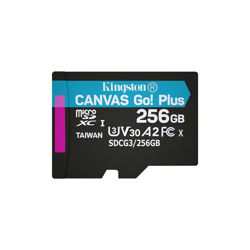 Карта памяти 256GB microSDXC Kingston Canvas Go Plus, adapder