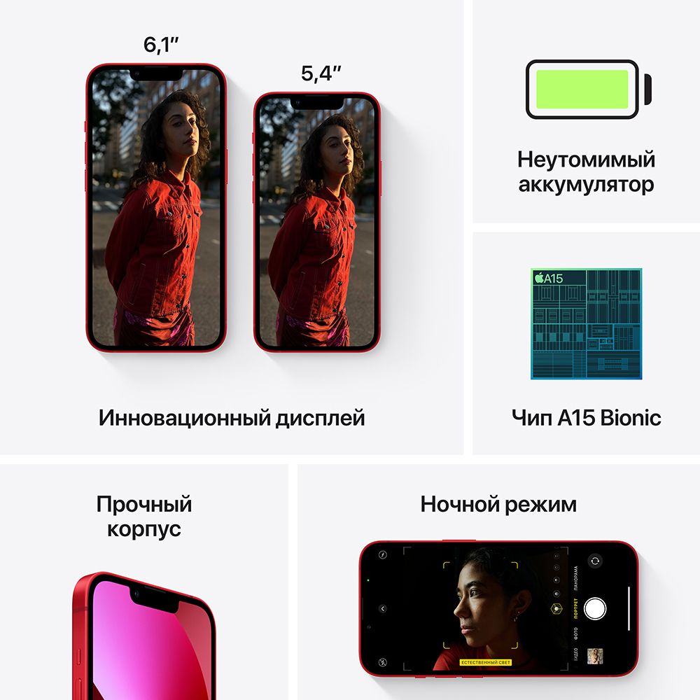 Apple iPhone 13 (PRODUCT)RED (6,1", 256GB, MLP63RU/A)— фото №6