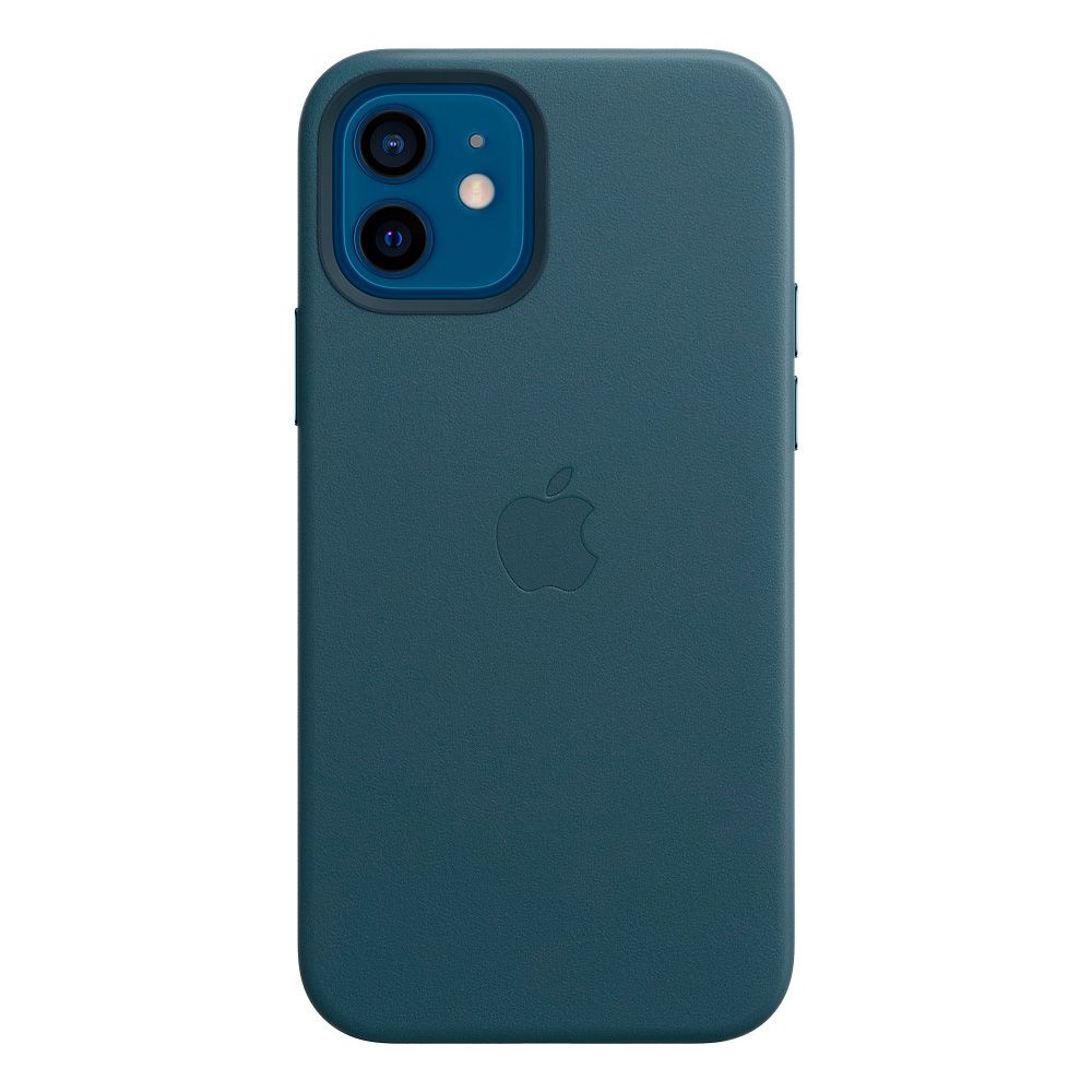 Чехол-накладка Apple Leather Case with MagSafe для iPhone 12/12 Pro, кожа, балтийский синий