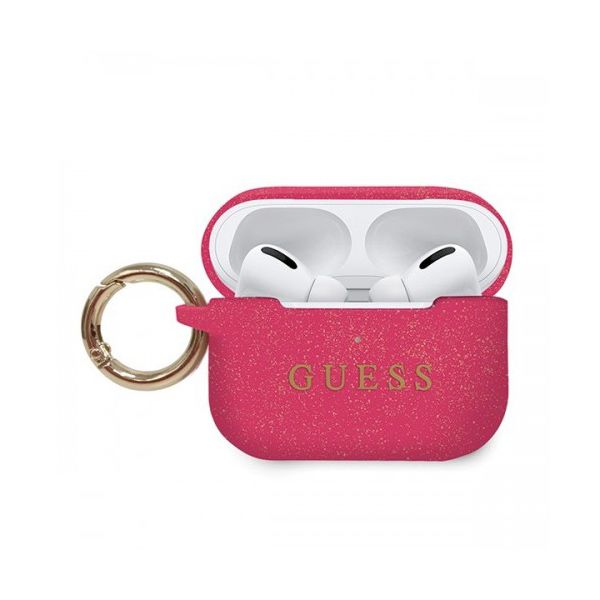 Чехол Guess с кольцом для AirPods Pro, ярко-розовый - 1