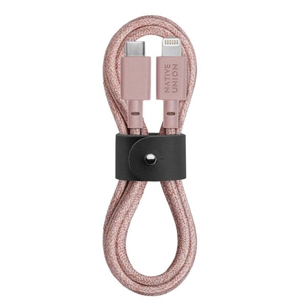 

Кабель Native Union Belt Cable USB-C / Lightning, 1,2м, розовый