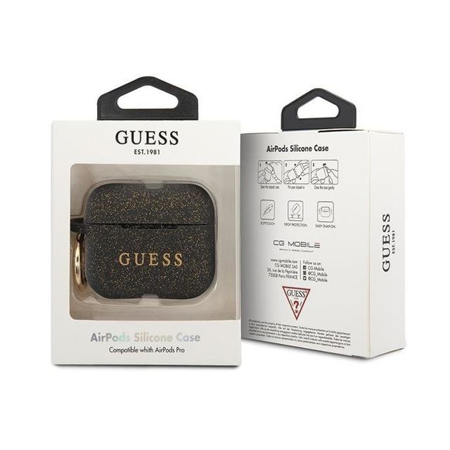 Чехол Guess с кольцом для AirPods Pro, чёрный - 1