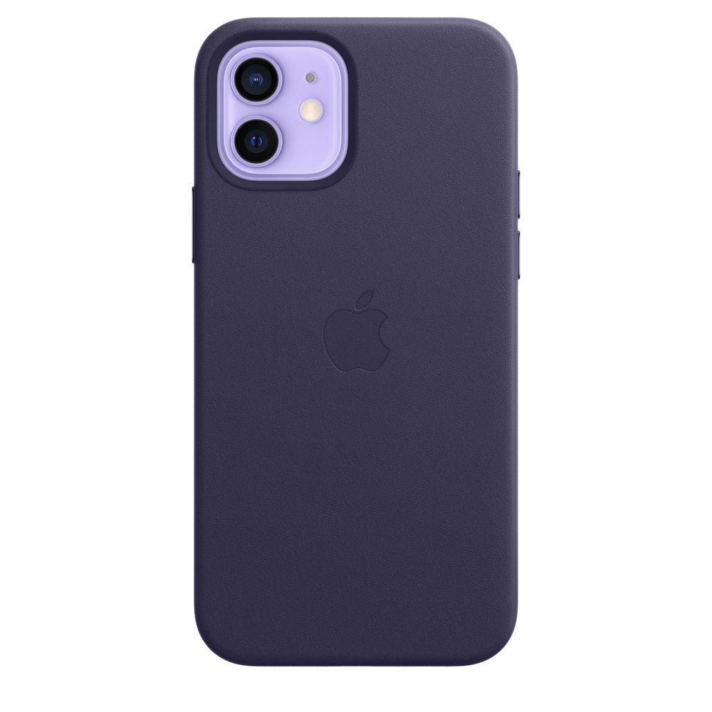 

Чехол-накладка Apple Leather Case with MagSafe для iPhone 12/12 Pro, кожа, темно-фиолетовый