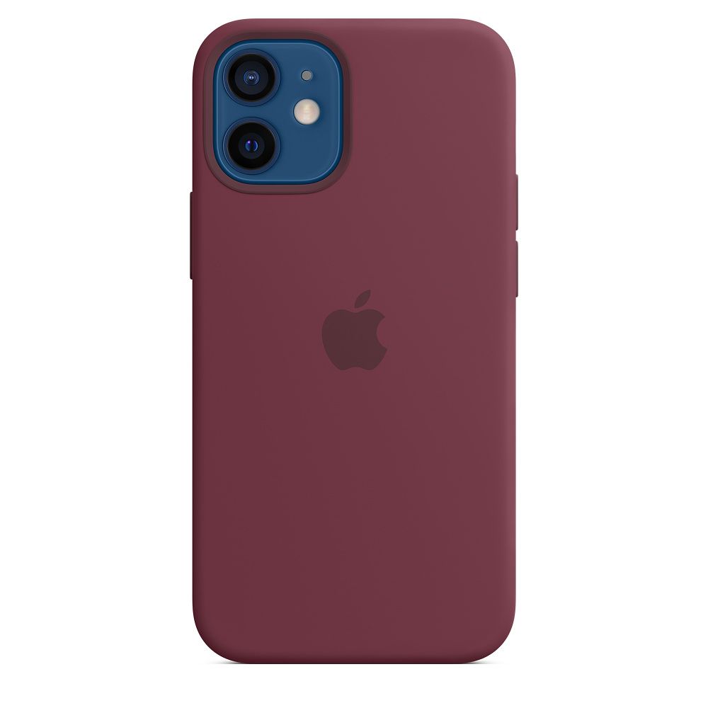 

Чехол-накладка Apple MagSafe для iPhone 12 mini, силикон, сливовый, Бордовый