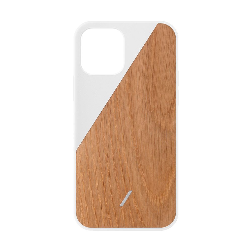 Чехол-накладка Native Union Clic Wooden для iPhone 12 Pro Max, поликарбонат, белый/дерево - 0