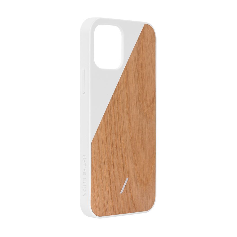 Чехол-накладка Native Union Clic Wooden для iPhone 12 Pro Max, поликарбонат, белый/дерево - 2