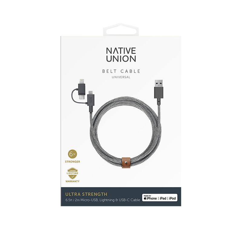 Кабель Native Union USB / Lightning, 2м, зебра - 2